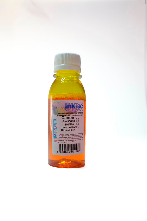 Чернила InkTec (C0090) для Canon GI-490/790/890/990, Y, 0,1 л.
