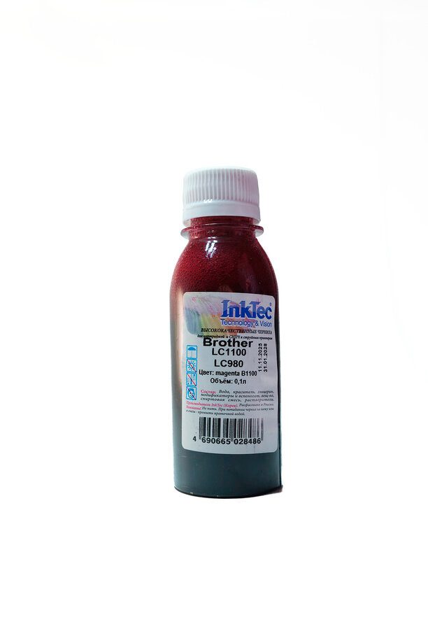 Чернила InkTec (B1100) для Brother LC1100/ LC980, M,  0,1л