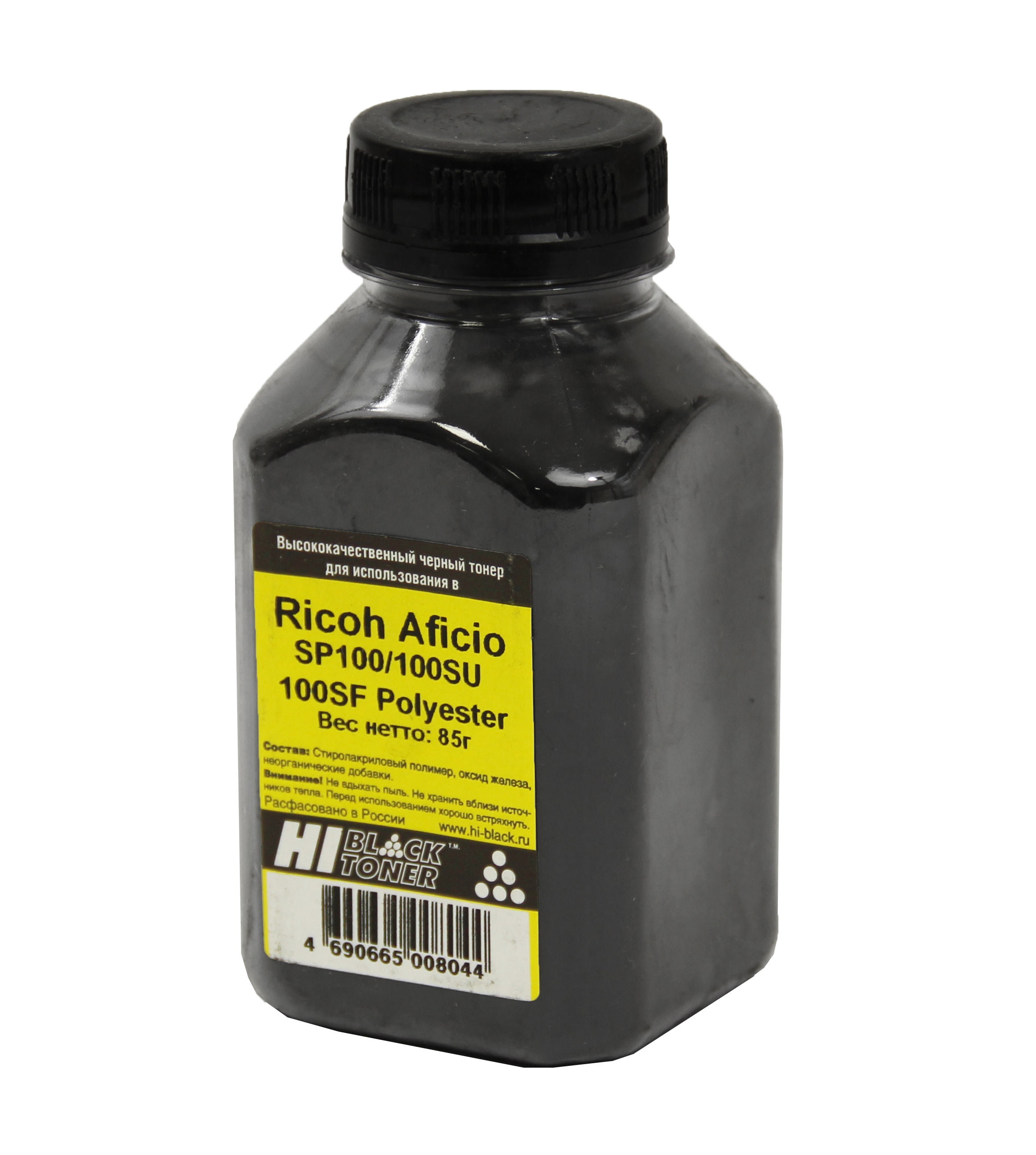 Тонер Hi-Black для Ricoh Aficio SP100/100SU/100SF, Polyester, Bk, 85 г, банка